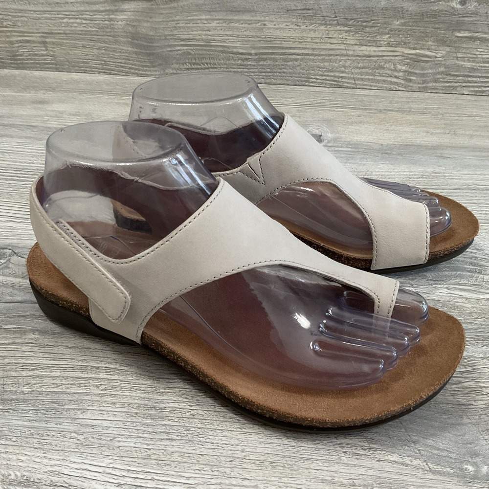 Dansko Sandals Womens Size 37 US 6.5-7 Beige Reece Leather Comfort Coastal Shoe